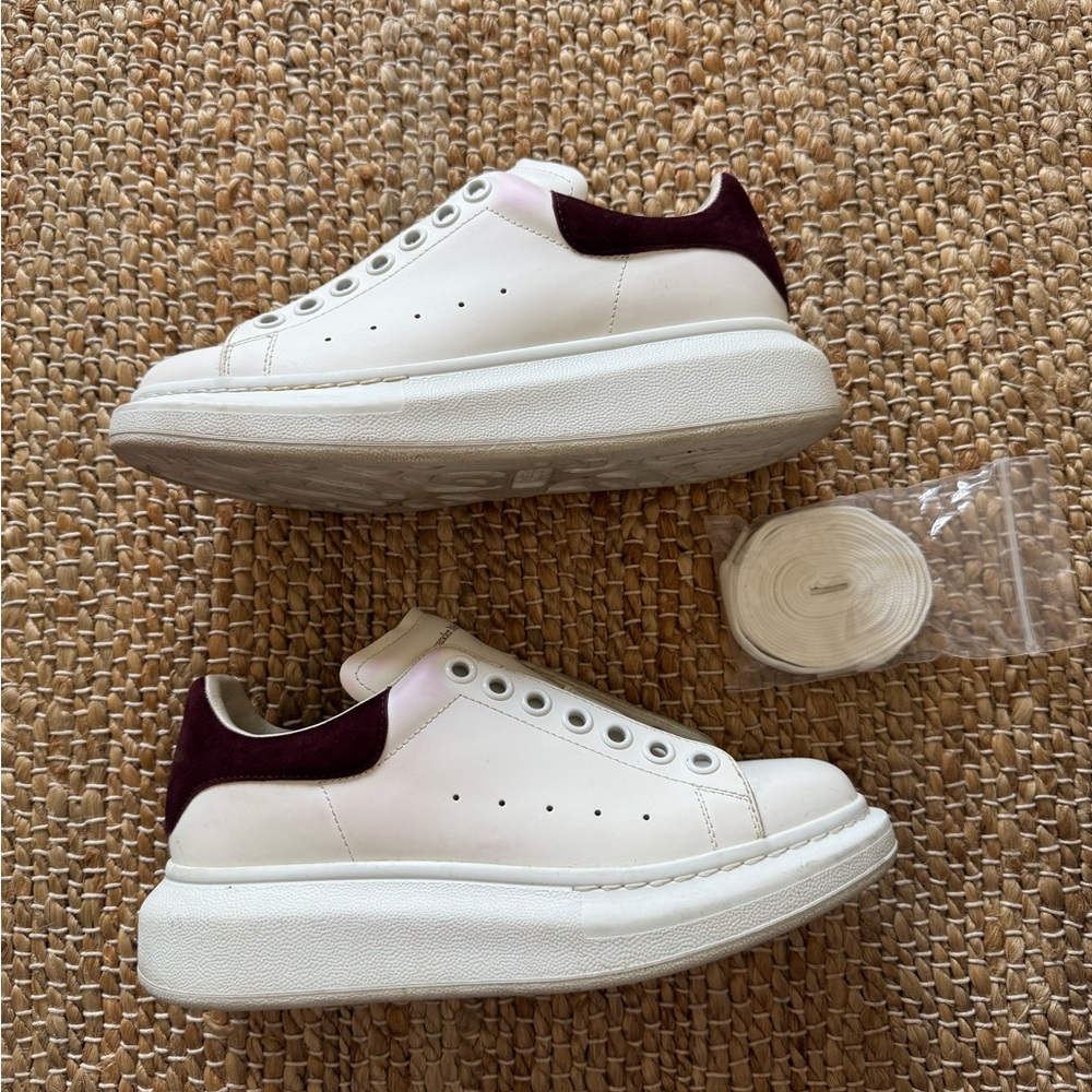 alexander mcqueen suede trimmed sneakers